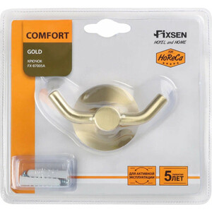 Крючок двойной Fixsen Comfort Gold золото-сатин (FX-87005A)