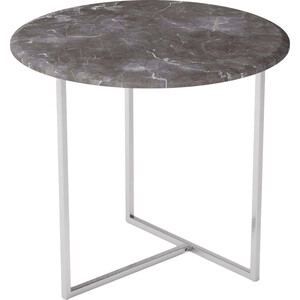 Стол журнальный Мебелик Альбано серый мрамор/хром (П0001045)
