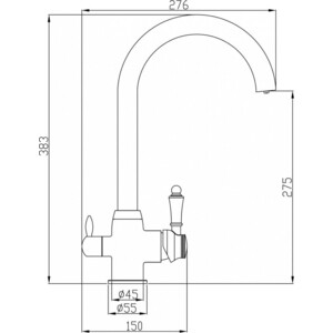 Смеситель для кухни ZorG Steel Hammer SH 723 BRONZE с подключением фильтра, бронза