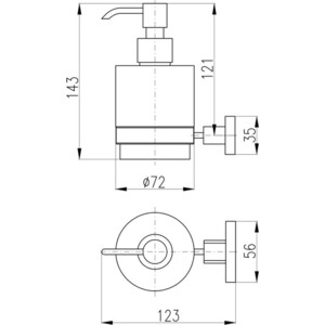 Дозатор для жидкого мыла Rav Slezak Yukon черный матовый/стекло матовое (YUA0303CMAT)