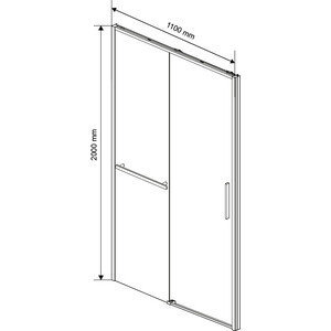 Душевая дверь Vincea Slim Soft 110х200 прозрачная, черная (VDS-1SS110CLB)