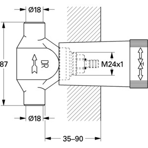 Механизм скрытого вентиля Grohe для встраиваемых смесителей (29803000)