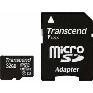 Карта памяти Transcend microSDHC 32GB Class 10 UHS-1 (SD адаптер) (TS32GUSDU1)