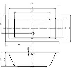 Акриловая ванна Riho Lusso 180x90 с каркасом (B026001005, 2YNVN1023)