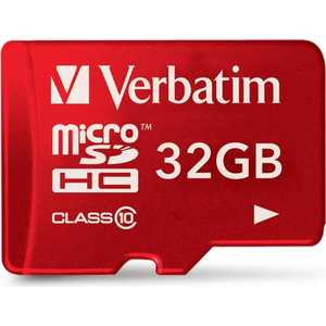 Карта памяти Verbatim microSD 32GB Class 10 UHS-I (SD адаптер) (44044)