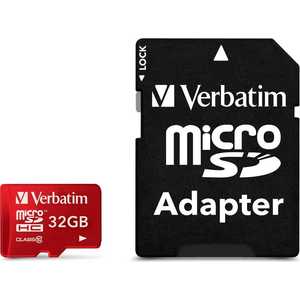 Карта памяти Verbatim microSD 32GB Class 10 UHS-I (SD адаптер) (44044)