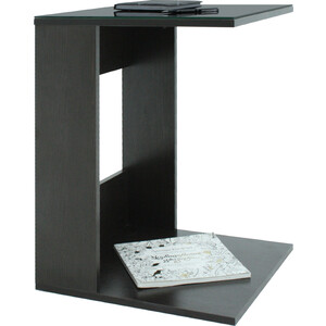 Стол журнальный Мебелик BeautyStyle 3 венге, стекло черное (П0001649)