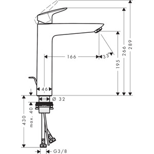 Смеситель для раковины Hansgrohe Logis 190 с донным клапаном, хром (71090000)