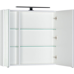 Зеркальный шкаф Aquanet Латина 80 с светильником, белый (179635, 179947)