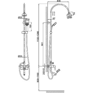 Душевая система D&K Rhein-Ambrosius со смесителем, хром (DA1343701C11)