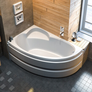 Акриловая ванна BAS Сагра 160х100 левая, с каркасом, фронтальная панель (В 00031, Э 00031)