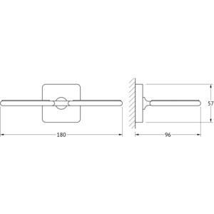 Запасной держатель стакана или дозатора мыла Ellux Avantgarde двойной, для ELU 001, ELU 002, ELU 003, ELU 004, хром (AVA 007)
