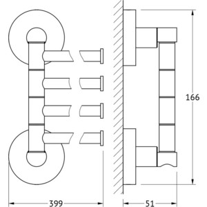 Полотенцедержатель поворотный Artwelle Harmonie четверной 37 см, хром (HAR 025)