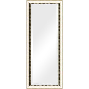 Зеркало с фацетом в багетной раме поворотное Evoform Exclusive 58x143 см, состаренное серебро с плетением 70 мм (BY 1162)