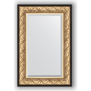 Зеркало с фацетом в багетной раме поворотное Evoform Exclusive 60x90 см, барокко золото 106 мм (BY 1241)