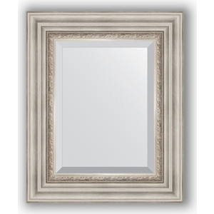 Зеркало с фацетом в багетной раме Evoform Exclusive 46x56 см, римское серебро 88 мм (BY 1369)