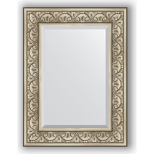 Зеркало с фацетом в багетной раме поворотное Evoform Exclusive 60x80 см, барокко серебро 106 мм (BY 3398)