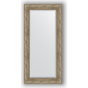 Зеркало с фацетом в багетной раме поворотное Evoform Exclusive 55x115 см, виньетка античное серебро 85 мм (BY 3487)