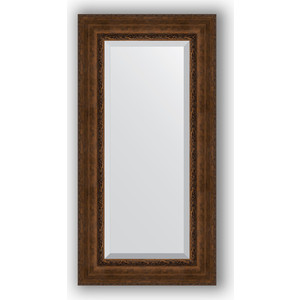 Зеркало с фацетом в багетной раме поворотное Evoform Exclusive 62x122 см, состаренная бронза с орнаментом 120 мм (BY 3507)