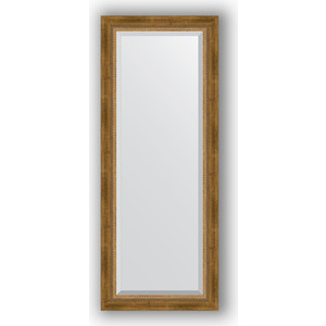 Зеркало с фацетом в багетной раме поворотное Evoform Exclusive 53x133 см, состаренное бронза с плетением 70 мм (BY 3510)
