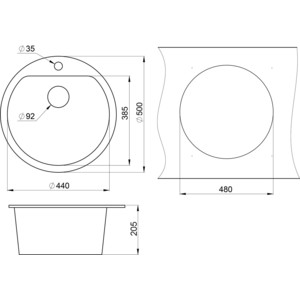 Кухонная мойка и смеситель Granula GR-5101, GR-2015 графит