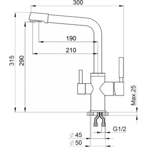 Кухонная мойка и смеситель Granula GR-8101, GR-2015 графит