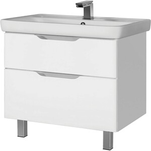 Мебель для ванной Dreja Q Plus 80 с ящиками, белый глянец