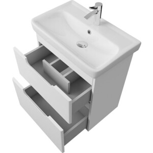 Мебель для ванной Dreja Q Plus 80 с ящиками, белый глянец
