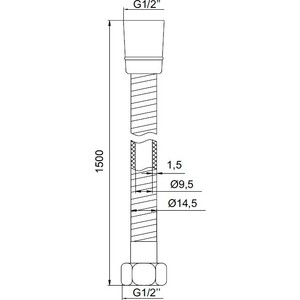 Душевой шланг IDDIS 200 см, ПВХ, хром/черный (A50611 2.0)