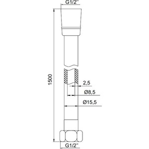 Душевой шланг IDDIS Shower Hose 150 см, ПВХ, усиленный, хром (A50711 1.5)
