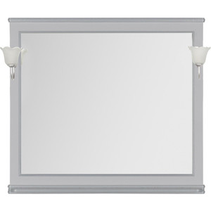 Зеркало Aquanet Валенса 110 с светильниками, белый краколет/серебро (180149, 173024)