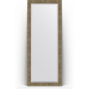 Зеркало напольное с фацетом Evoform Exclusive Floor 80x200 см, в багетной раме - виньетка античная латунь 85 мм (BY 6115)