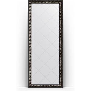 Зеркало напольное с гравировкой Evoform Exclusive-G Floor 80x199 см, в багетной раме - черный ардеко 81 мм (BY 6308)