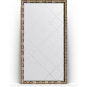 Зеркало напольное с гравировкой Evoform Exclusive-G Floor 108x198 см, в багетной раме - серебряный бамбук 73 мм (BY 6347)