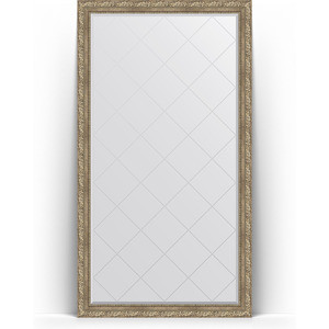 Зеркало напольное с гравировкой Evoform Exclusive-G Floor 110x200 см, в багетной раме - виньетка античное серебро 85 мм (BY 6353)