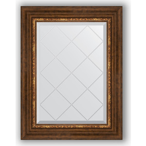 Зеркало с гравировкой поворотное Evoform Exclusive-G 56x74 см, в багетной раме - римская бронза 88 мм (BY 4019)