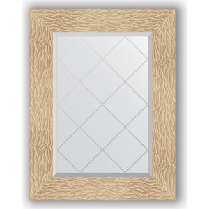 Зеркало с гравировкой поворотное Evoform Exclusive-G 56x74 см, в багетной раме - золотые дюны 90 мм (BY 4021)