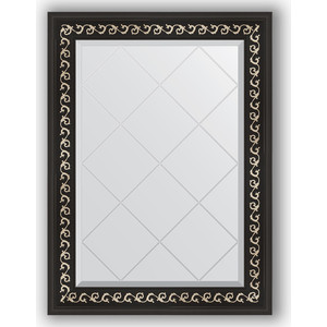 Зеркало с гравировкой поворотное Evoform Exclusive-G 65x87 см, в багетной раме - черный ардеко 81 мм (BY 4096)