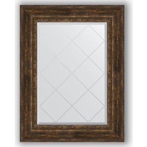 Зеркало с гравировкой поворотное Evoform Exclusive-G 72x95 см, в багетной раме - состаренное дерево с орнаментом 120 мм (BY 4129)