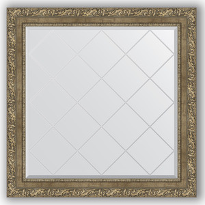 Зеркало с гравировкой Evoform Exclusive-G 85x85 см, в багетной раме - виньетка античная латунь 85 мм (BY 4317)