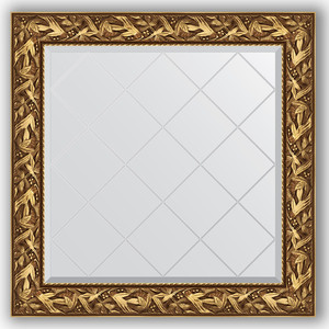 Зеркало с гравировкой Evoform Exclusive-G 89x89 см, в багетной раме - византия золото 99 мм (BY 4328)