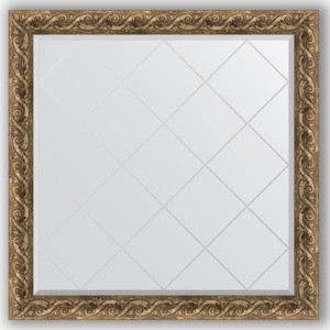 Зеркало с гравировкой Evoform Exclusive-G 106x106 см, в багетной раме - фреска 84 мм (BY 4442)