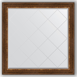 Зеркало с гравировкой Evoform Exclusive-G 106x106 см, в багетной раме - римская бронза 88 мм (BY 4449)