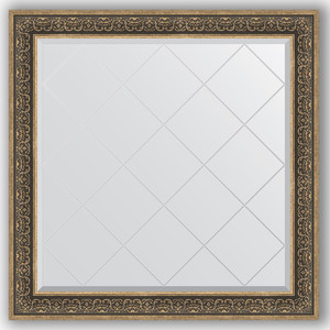 Зеркало с гравировкой Evoform Exclusive-G 109x109 см, в багетной раме - вензель серебряный 101 мм (BY 4465)