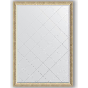 Зеркало с гравировкой поворотное Evoform Exclusive-G 128x183 см, в багетной раме - состаренное серебро с плетением 70 мм (BY 4476)