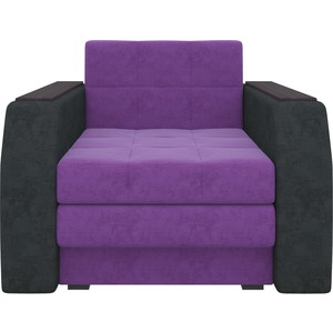 Кресло-кровать Мебелико Атлант микровельвет фиолетово-черный