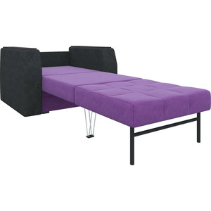 Кресло-кровать Мебелико Атлант микровельвет фиолетово-черный