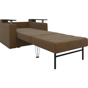 Кресло-кровать Мебелико Комфорт микровельвет коричневый