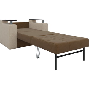 Кресло-кровать Мебелико Комфорт микровельвет коричнево-бежевый