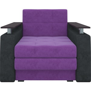 Кресло-кровать Мебелико Комфорт микровельвет фиолетово-черный